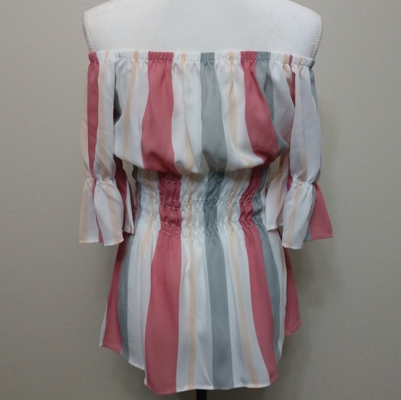 🆕 MOLLY Striped Bell Sleeve Top - Picture 4 of 8